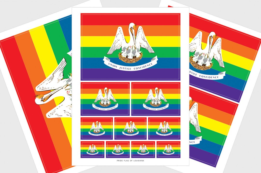 Louisiana LGBTQ Pride Flag Sticker, Weatherproof Vinyl Flag Stickers - Etsy
