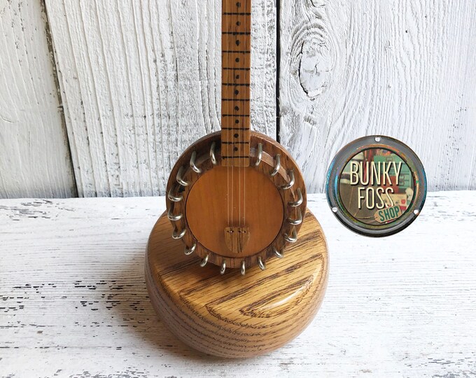 Vintage Handmade Wooden Banjo With Strings Musicalwooden Etsy