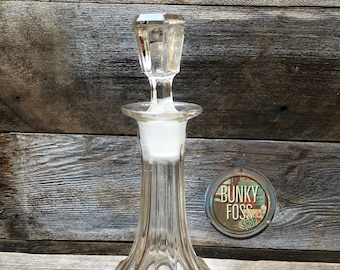 Vintage Deco Glass Decanter with Prism Stopper,Vintage Glass Decanter,Decanter,Prism Stopper,Pretty Vintage Decanter, Wine Decanter, Barware
