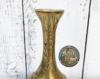Vintage Solid Brass Dragon & Phoenix Wedding Vase, Brass Wedding Vase, Dragon and Phoenix, Brass Vase, Vase, Solid Brass Vase, Vintage Vase
