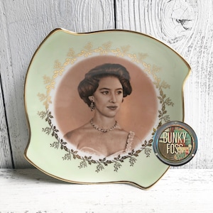 Vintage Aynsley Princess Margaret Commemorative Dish, Vintage Aynsley Bone China, Celadon Green, Princess Margaret,Aynsley Dish, 1958, Dish