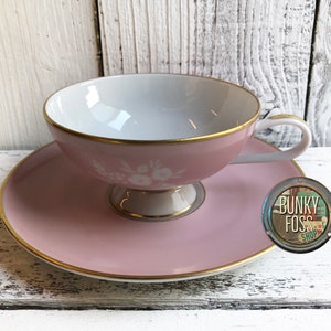 Vintage Thomas Germany Pink Tea Cup Set, Vintage Pink Tea Cup, Thomas China Tea Cup, Thomas, Germany, Pink Tea Cup, Tea Cup, 1980&#39;s