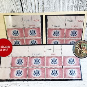 Vintage CE2 Airmail Special Delivery Scott Stamp Set,Mint NH, Original Stamps,Airmail Stamps,16 Cents,USA, CE2 Plate Block, Stamp Collecting