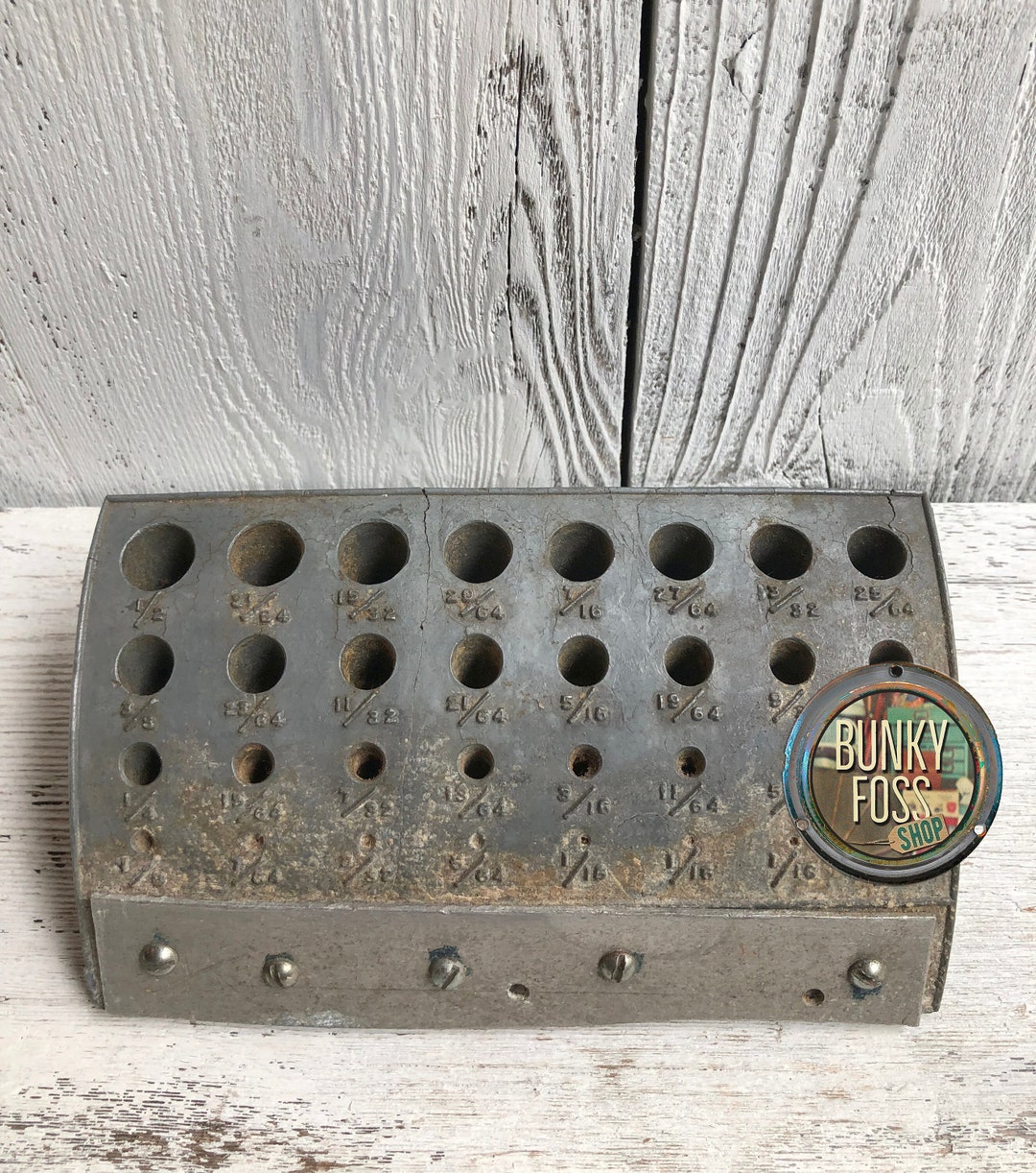 Antique Metal Drill Bit Holder, Old Drill Bit Holder, Metal Drill Bit