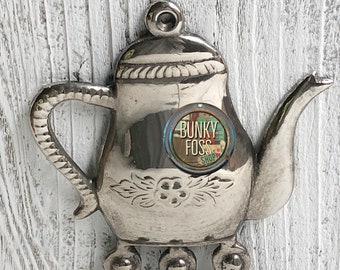 Vintage Silver Metal Teapot Key Holder/ Hooks,Silver Metal Teapot Key Holder,Teapot Hook, Coffee Pot Hook, Kitchen Decor, Kitchen Hook,Hook