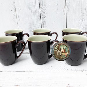 Vintage Denby England Langley Duets Chestnut Brown & Apple Green Mugs, Denby England, Denby Coffee Mugs, Denby Duets, Coffee Mugs, England