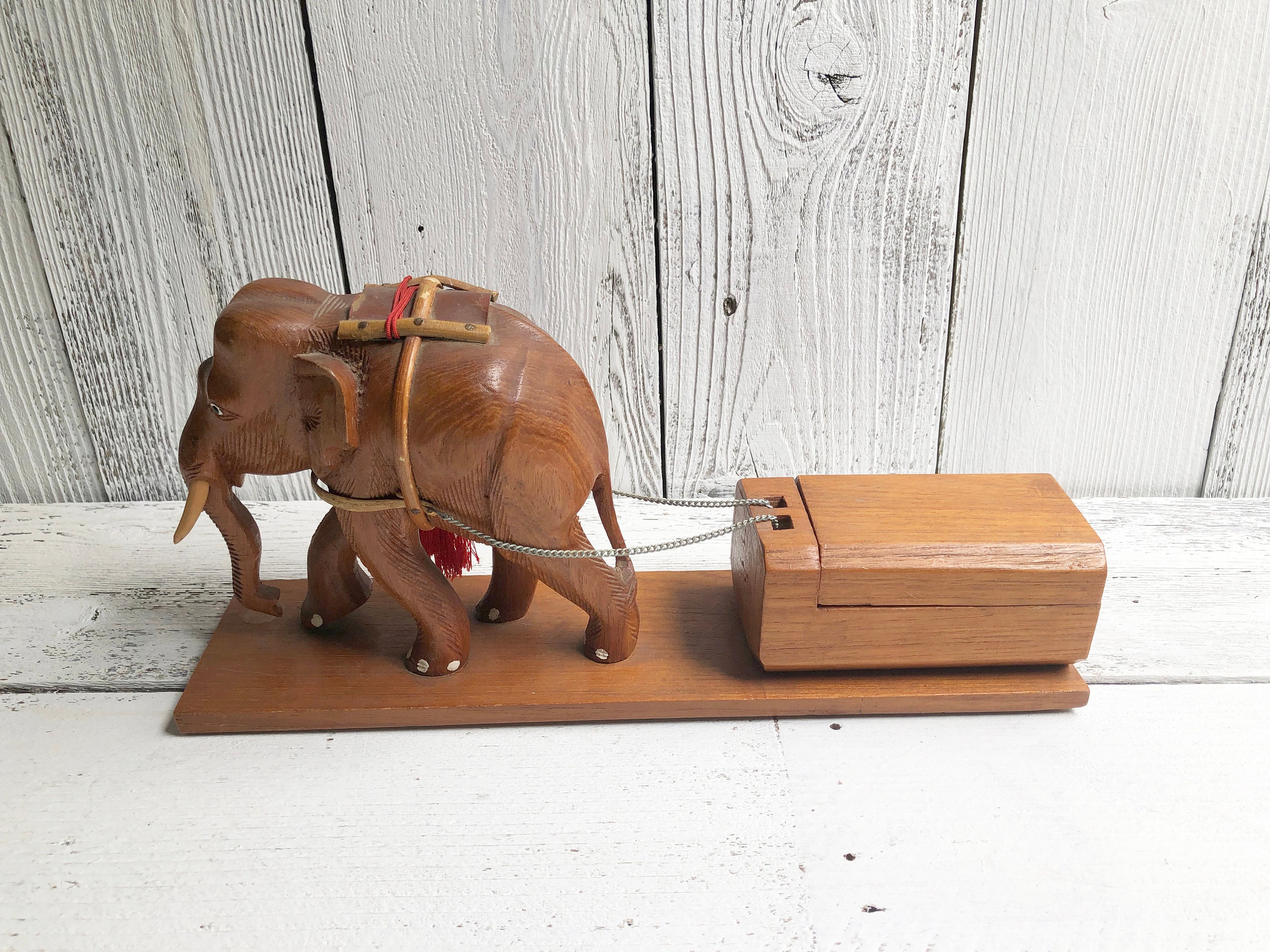 TOOKY TOY Wooden Elephant To Pull With A String