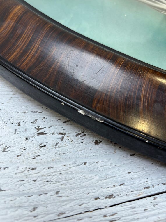 Antique Tiger Stripe Convex Glass Frame, 1920s Oval Photo - Etsy