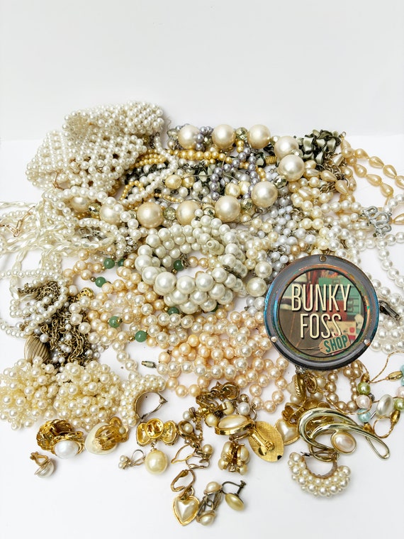 Vintage Pearls Necklace Jewelry Mixed Lot, Pearl N