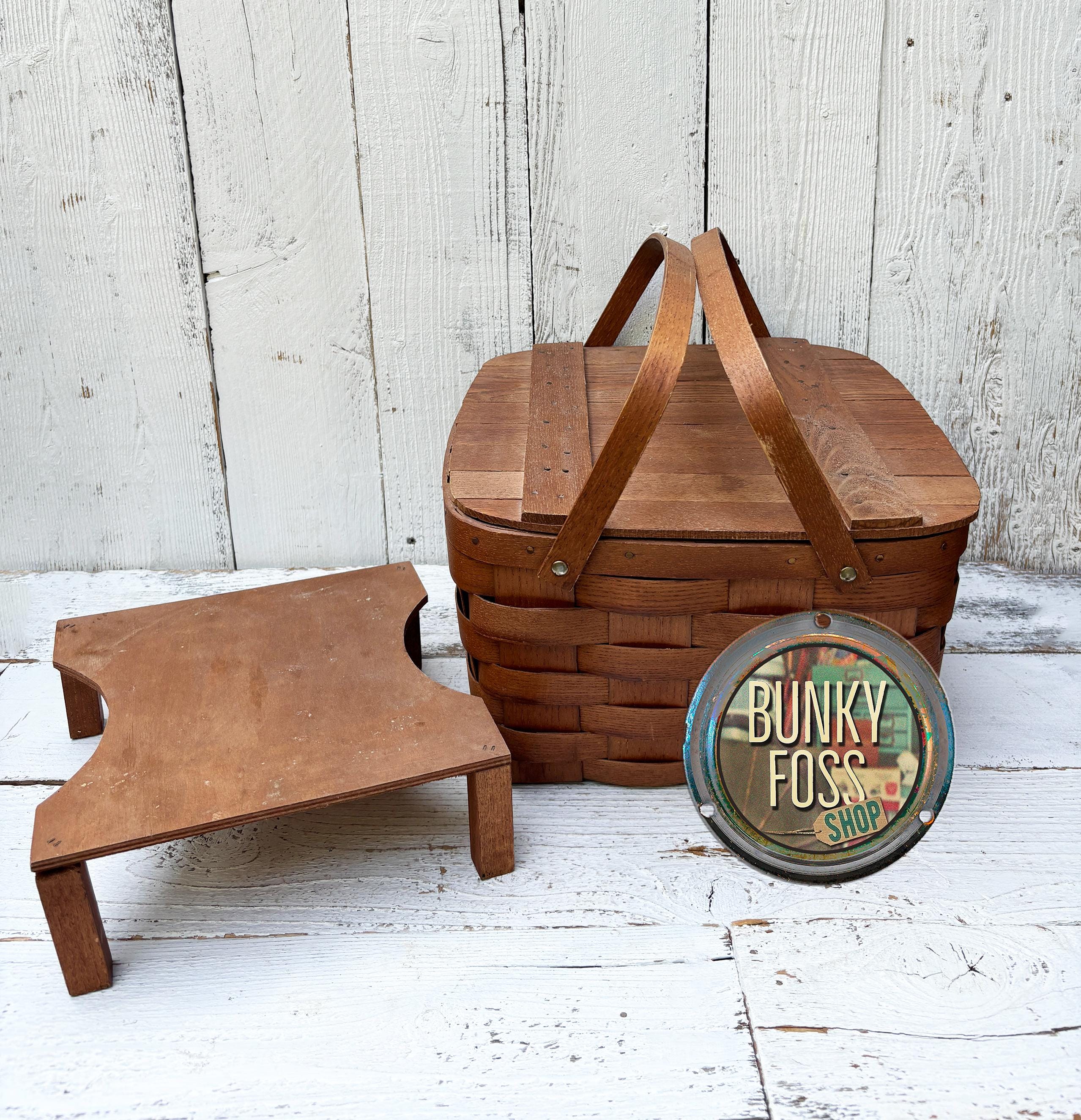 その他 vintage wood picnic basket Vintage Wooden Picnic Basket - Large - Heirloomed