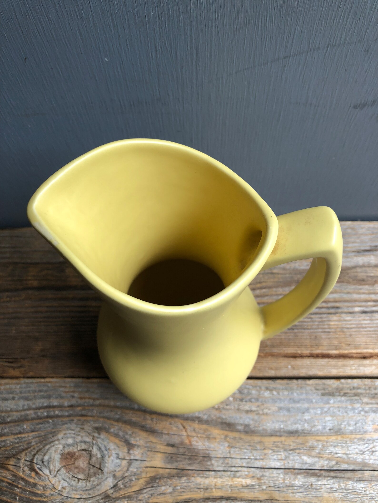 Vintage Mccoy Pottery Yellow Pitcher Vase Yellow Pitcher Etsy