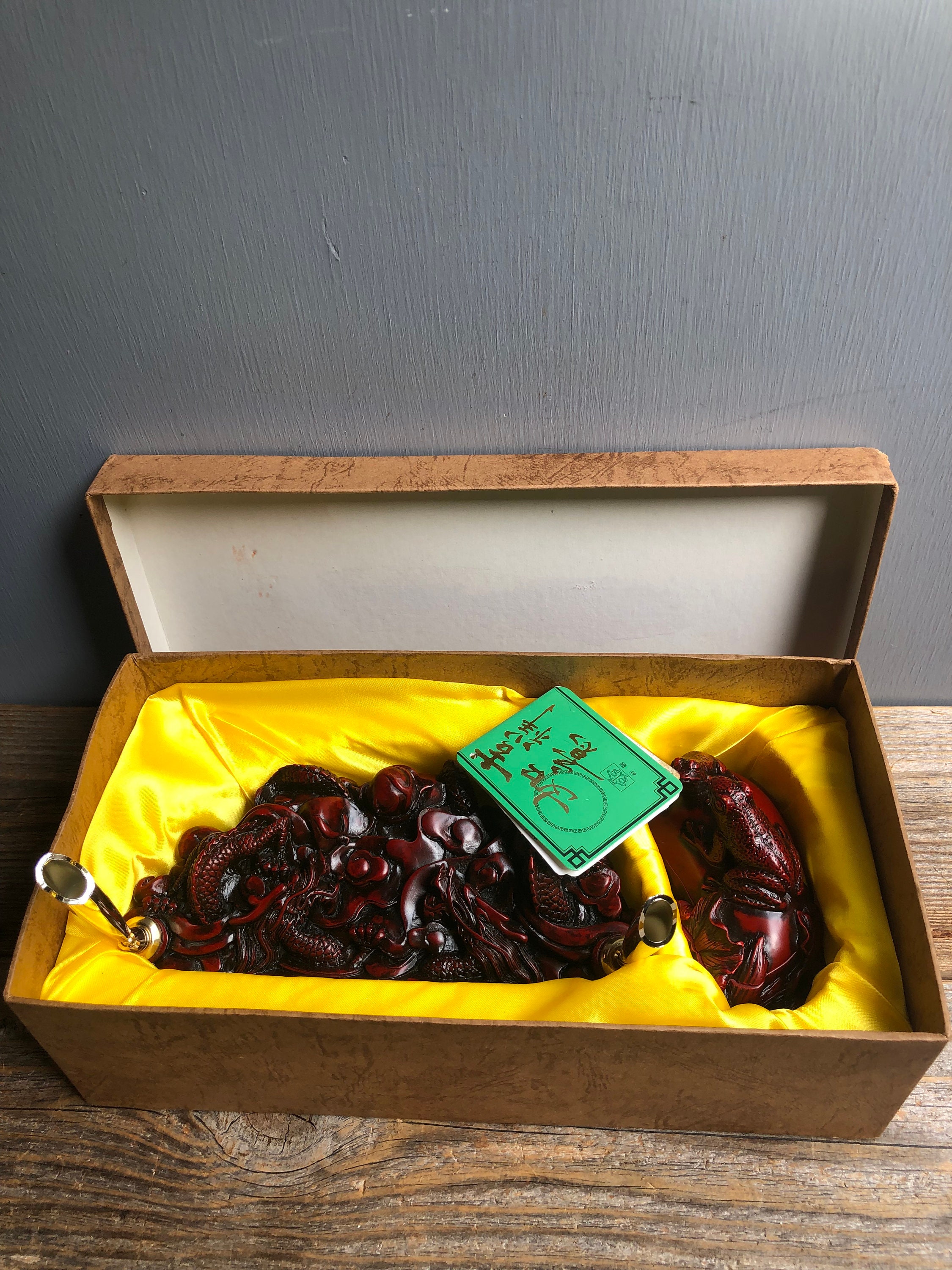 RARE Vintage Sou Shan Stone Ware Fulong Mark Craved Resin Etsy