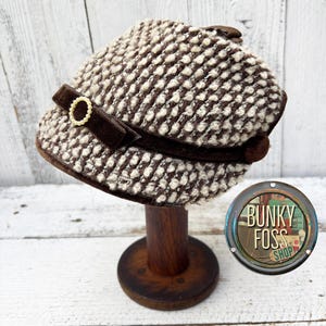 Vintage Cloche Tweed Mini Hat, Vintage Hat, Tweed Hat, 1940&#39;s, Tweed Fascinator, Vintage Ladies Hat, Pill Box Hat, Tweed