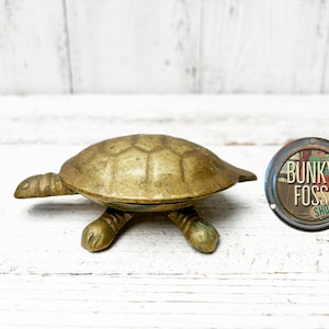 Vintage Brass Turtle Lidded Dish, Brass Turtle Dish, Lidded Turtle Trinket Dish, Brass, Turtle, Trinket Dish,1960's