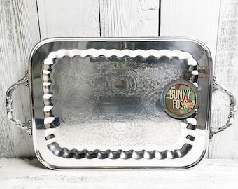 Vintage Leonard Silverplate Large Serving Tray 190, Large Silverplate Serving Tray, Large Silverplate Serving Tray, Footed Serving Tray,Tray