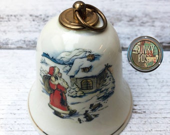 Vintage German Konitz Porcelain Musical Bell,Made In Germany,Porcleain Bell Musical, White Christmas Bell,Musical Bell,Konitz Porcelain Bell