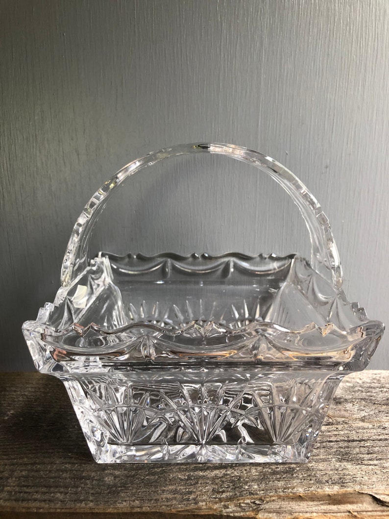 Vintage Shannon Lead Crystal Basket Bowl Designs Of Ireland Etsy
