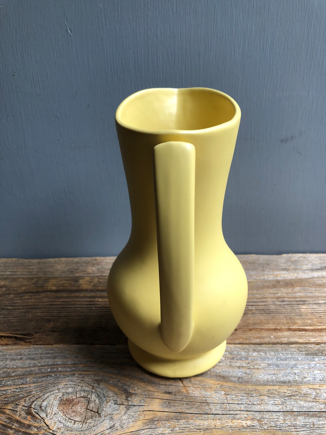 Vintage Mccoy Pottery Yellow Pitcher Vase Yellow Pitcher Etsy