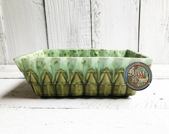 Vintage Green Drip Glaze Planter Dish, Green Planter, Green Pottery Planter Dish, Vintage Glazed Planter, Drip Glazed Planter Dish, Planter