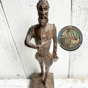 Vintage Ouro Artesania Don Quixote Hand Carved Statue, Made in Spain, Don Quixote Figurine, Wooden,Ouro Artesania, Don Quixote Wooden Statue