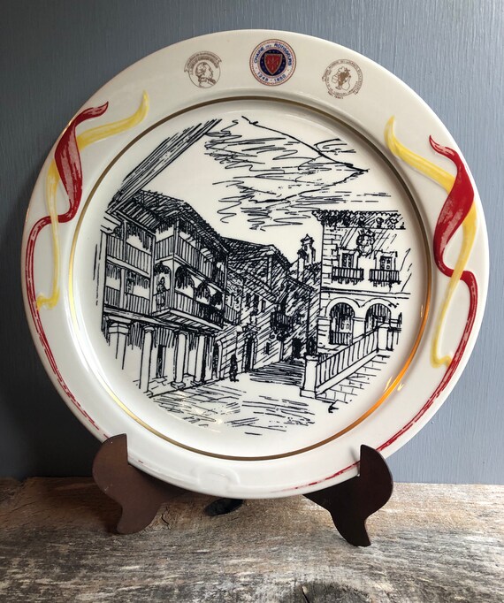Homer Laughlin,Chaine Des Rotisseurs,Plate Homer Laughlin Chaine Des Rotisseurs Seattle Collection Artist Dinner Plate RARE Seattle Plate