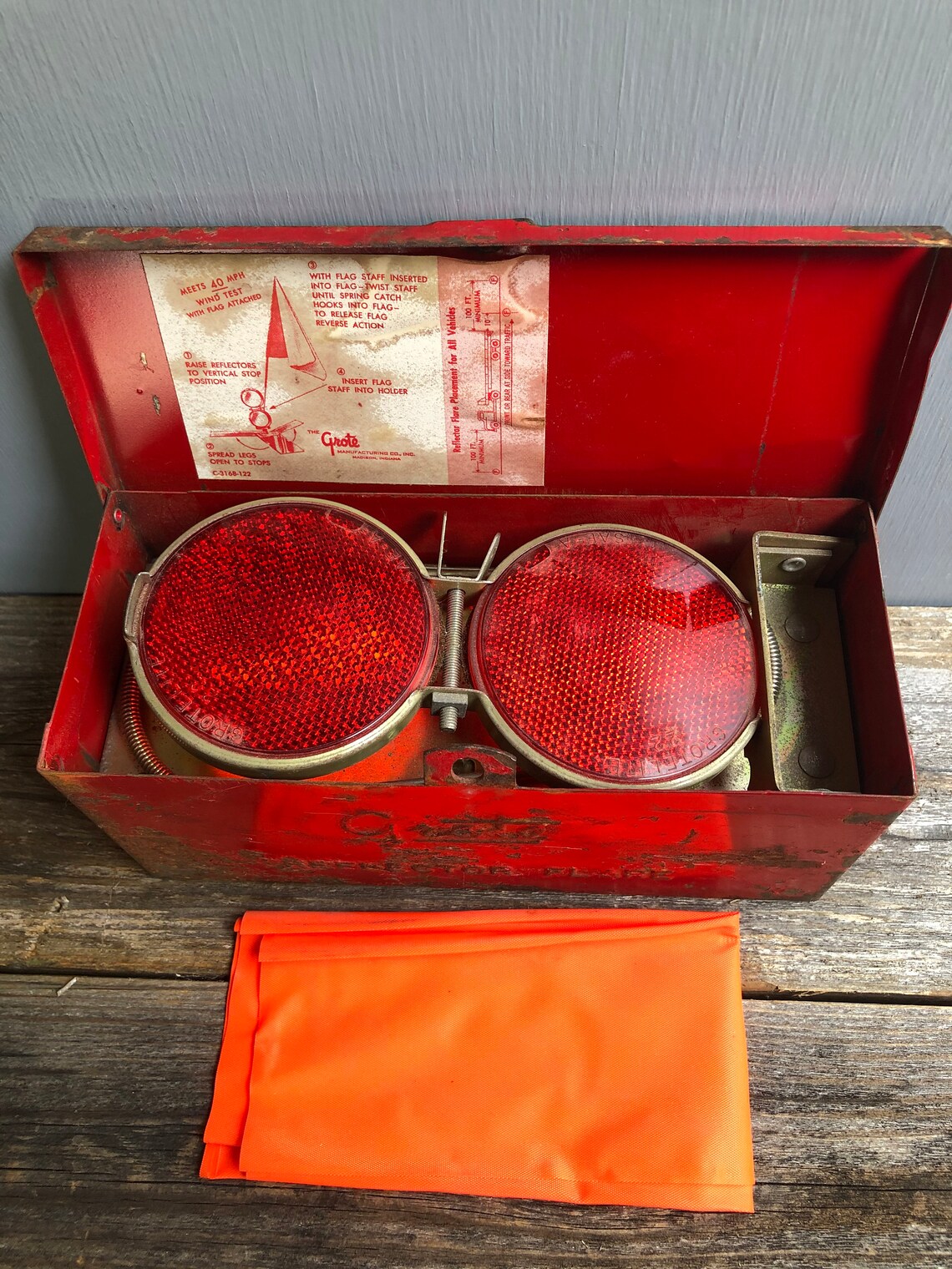 Vintage Grote Safety Emergency Reflector Flares & Flags Etsy