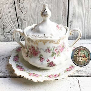 Vintage Irma Bavaria China Sugar Bowl Set, Vintage Irma Bavaria, Sugar Bowl Set, Bavaria China Sugar Bowl, Lidded Sugar Bowl, Fine China