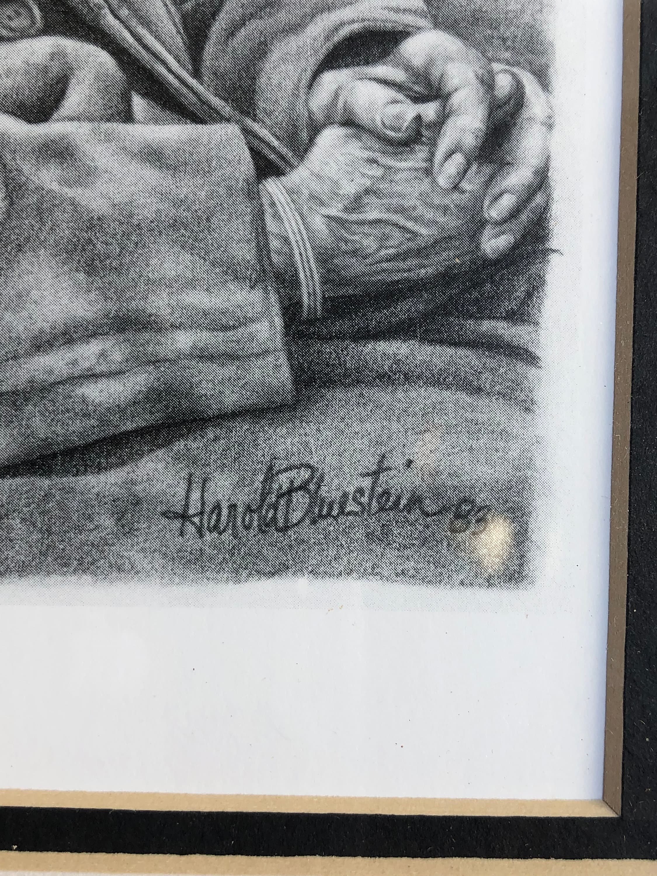 Vintage Signed Harold Bluestein Pencil Graphite Lithograph