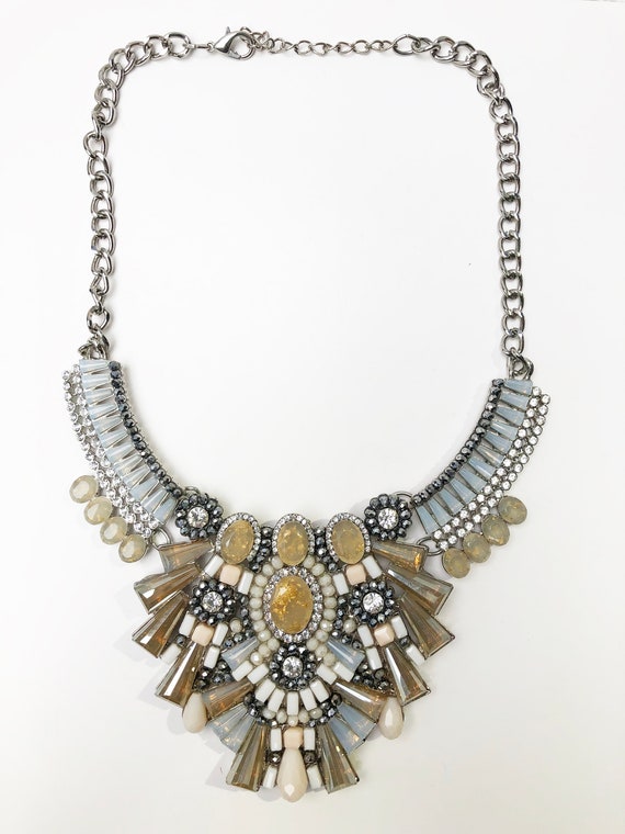 Vintage Avant Garde Style Jeweled Statement Neckl… - image 2