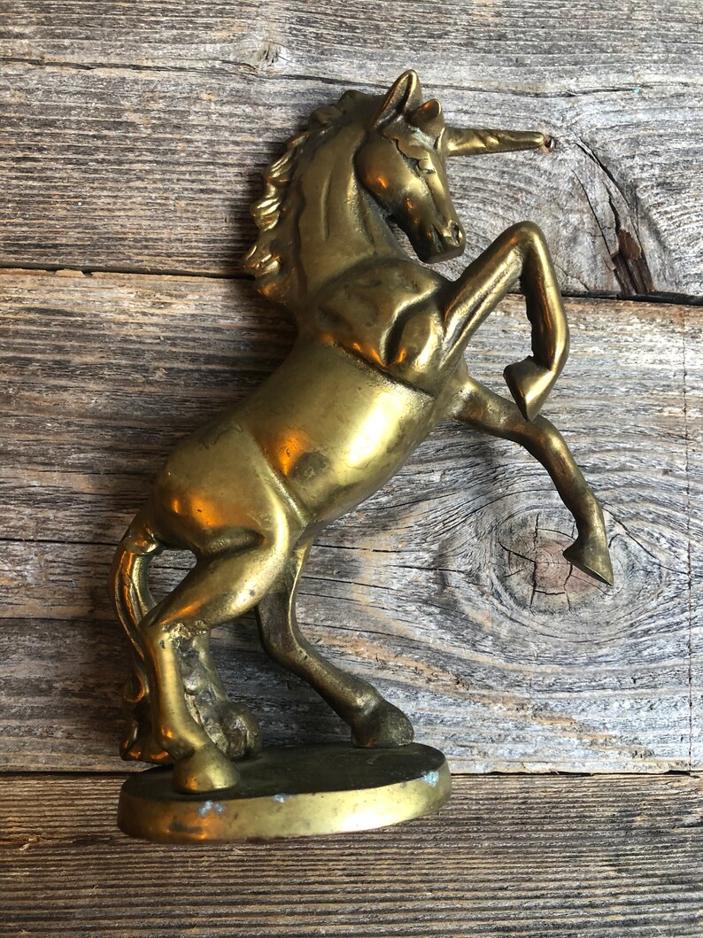 Vintage Brass Unicorn Statue Unicorn Statue Brass Unircorn Etsy