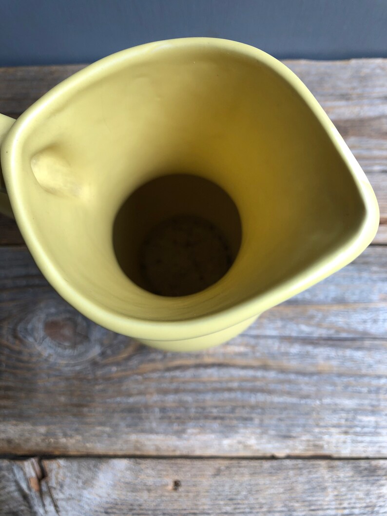 Vintage Mccoy Pottery Yellow Pitcher Vase Yellow Pitcher Etsy
