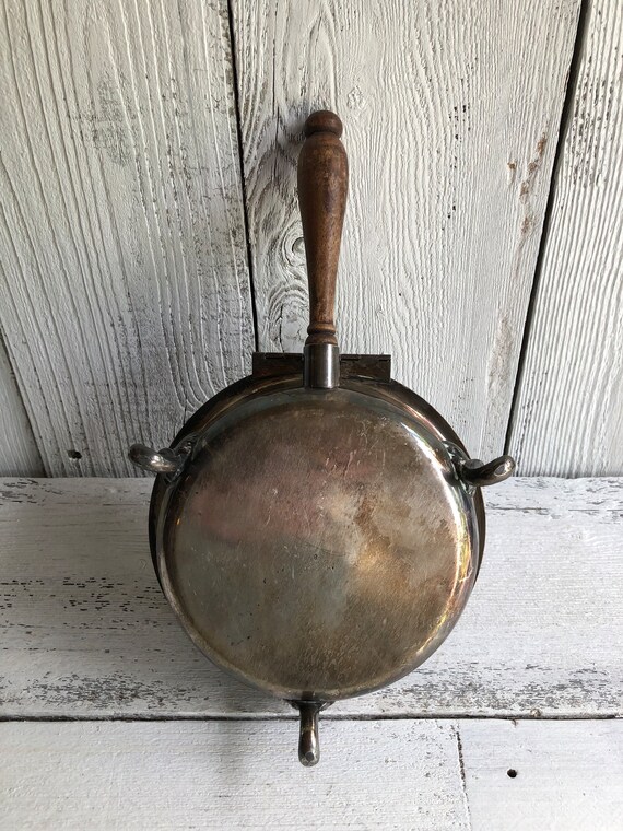 Antique Silverplate Silent Butler Crumb Catcher, Wooden Handle