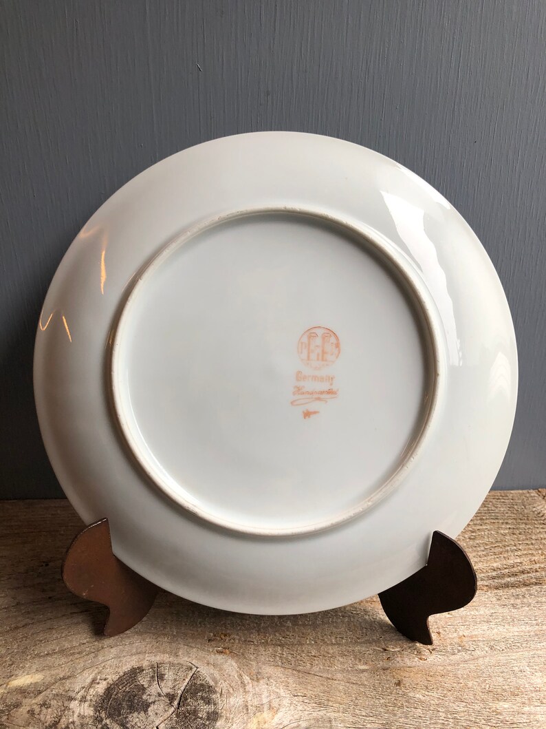 Vintage Plate Made in Germany Poppy Plate Vintage Vessra Early 1900s Floral Poppy Motif Hand Painted Vintage Vessra Poppy Plate