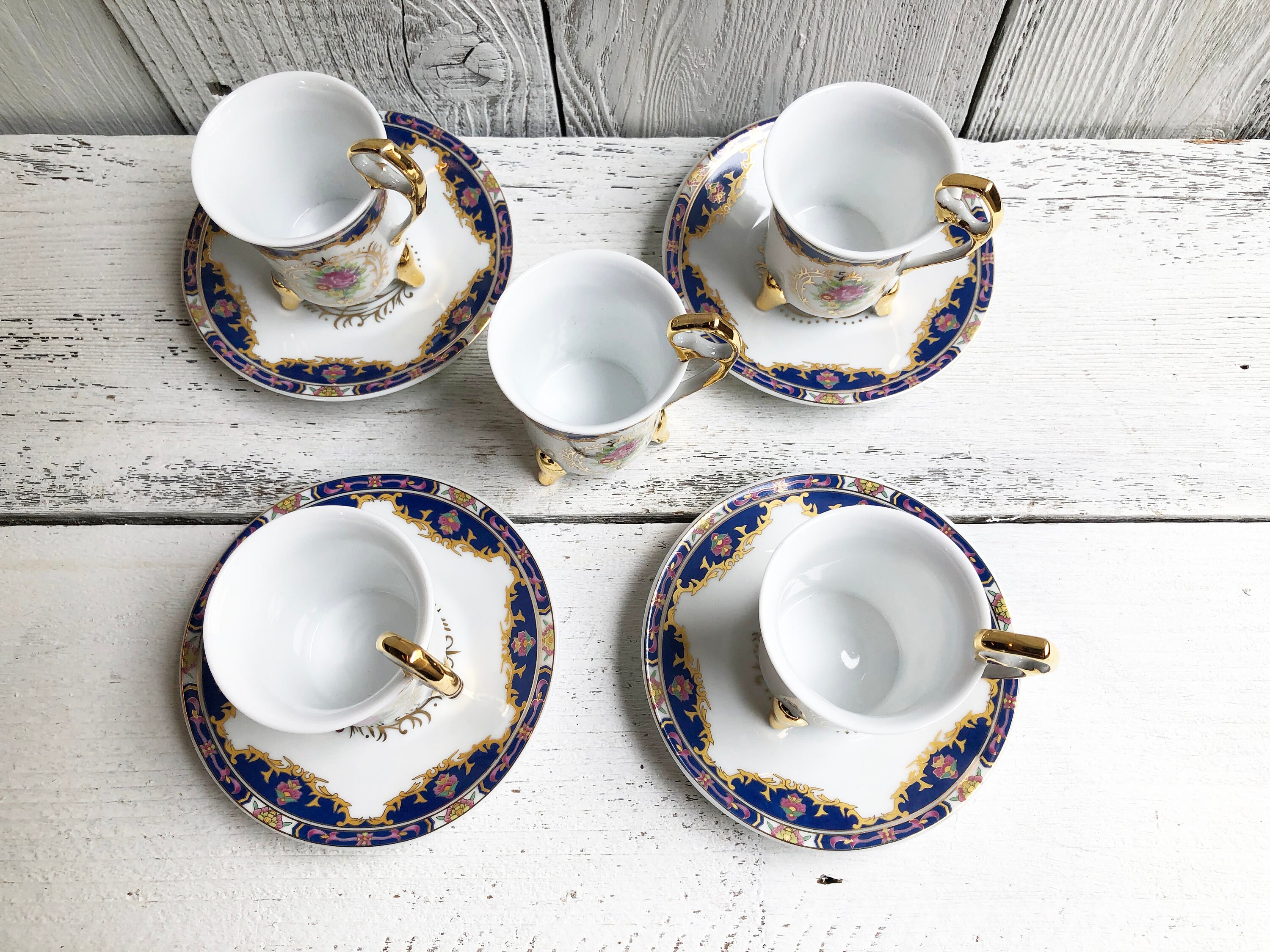 Vintage Tiger Yedi Porcelain Demitasse Cups,tiger Yedi Cups