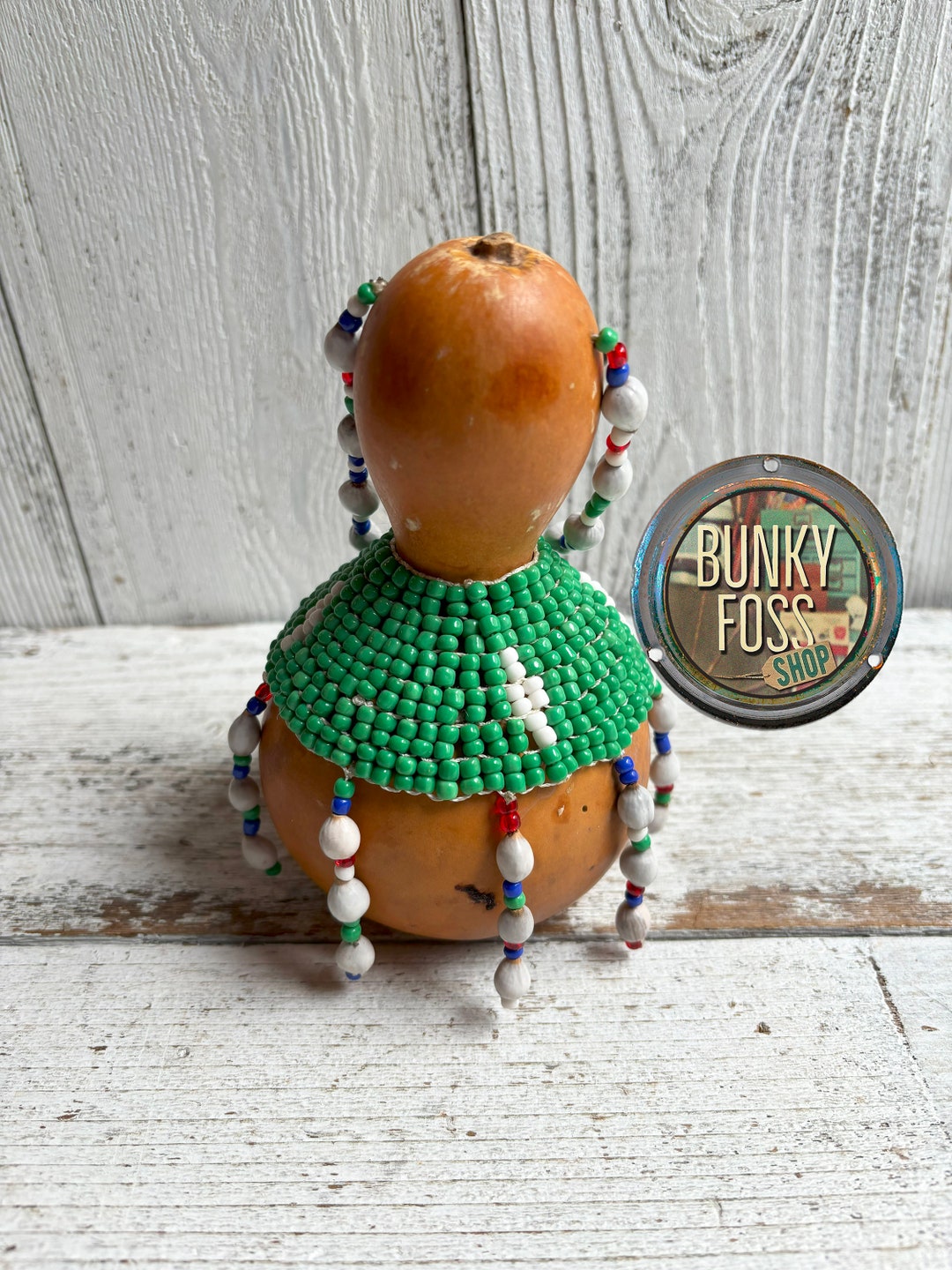 Vintage African Beaded Gourd Ornament Rattle, Beaded Gourd, Made in ...
