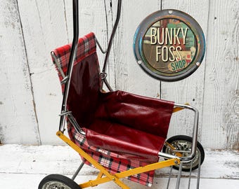 Vintage Emmaljunga Swedish Doll Stroller, Metal Toy Carriage, 1950s