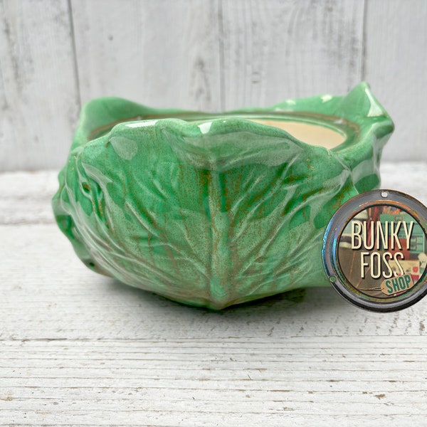 Vintage Holland Mold Green Cabbage Bulb Pot, Planter Pot, Green, Cabbage Pot, Cabbage Planter,Vintage Planter,Holland Mold Pot, Easter Decor