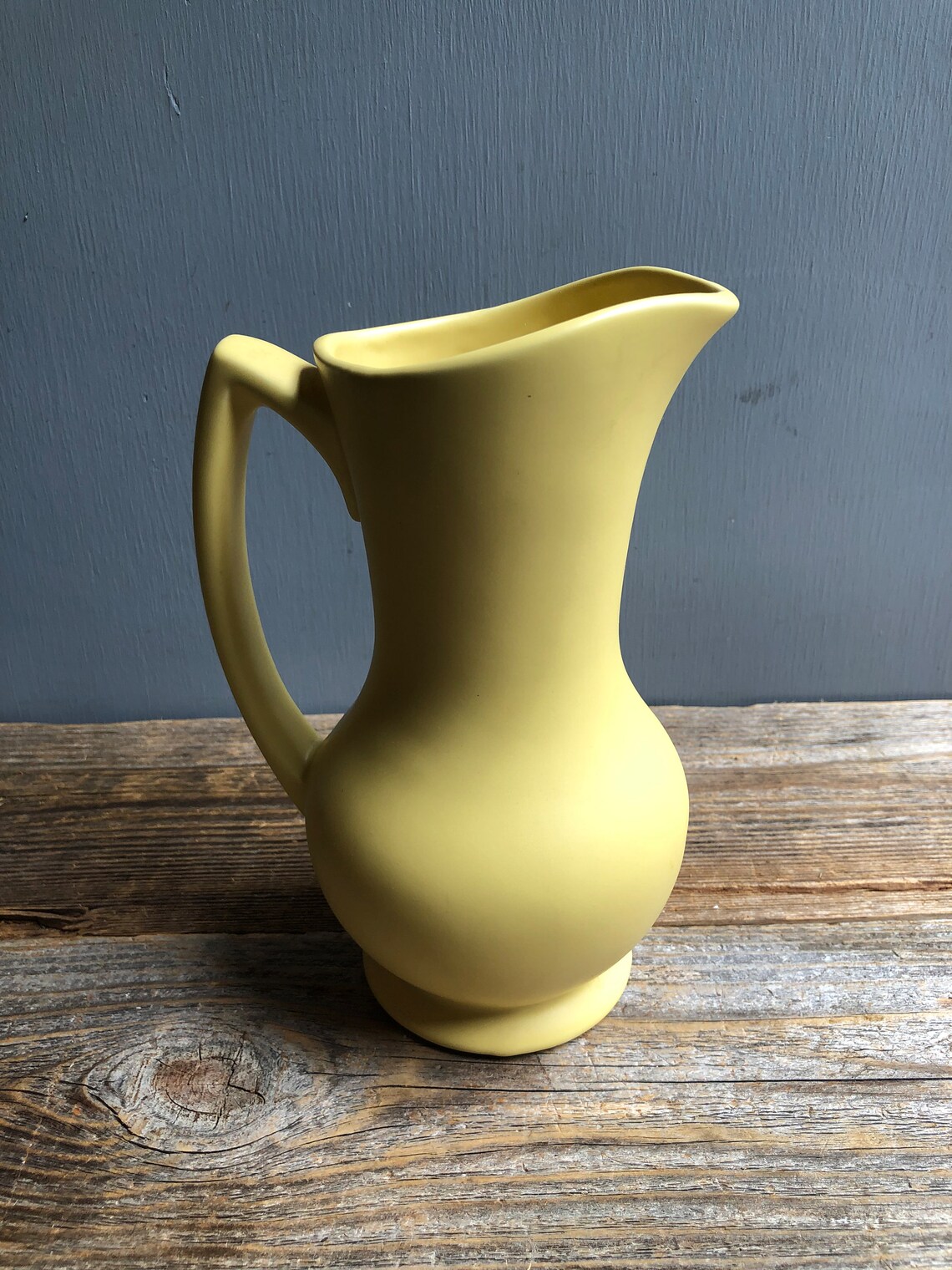 Vintage Mccoy Pottery Yellow Pitcher Vase Yellow Pitcher Etsy