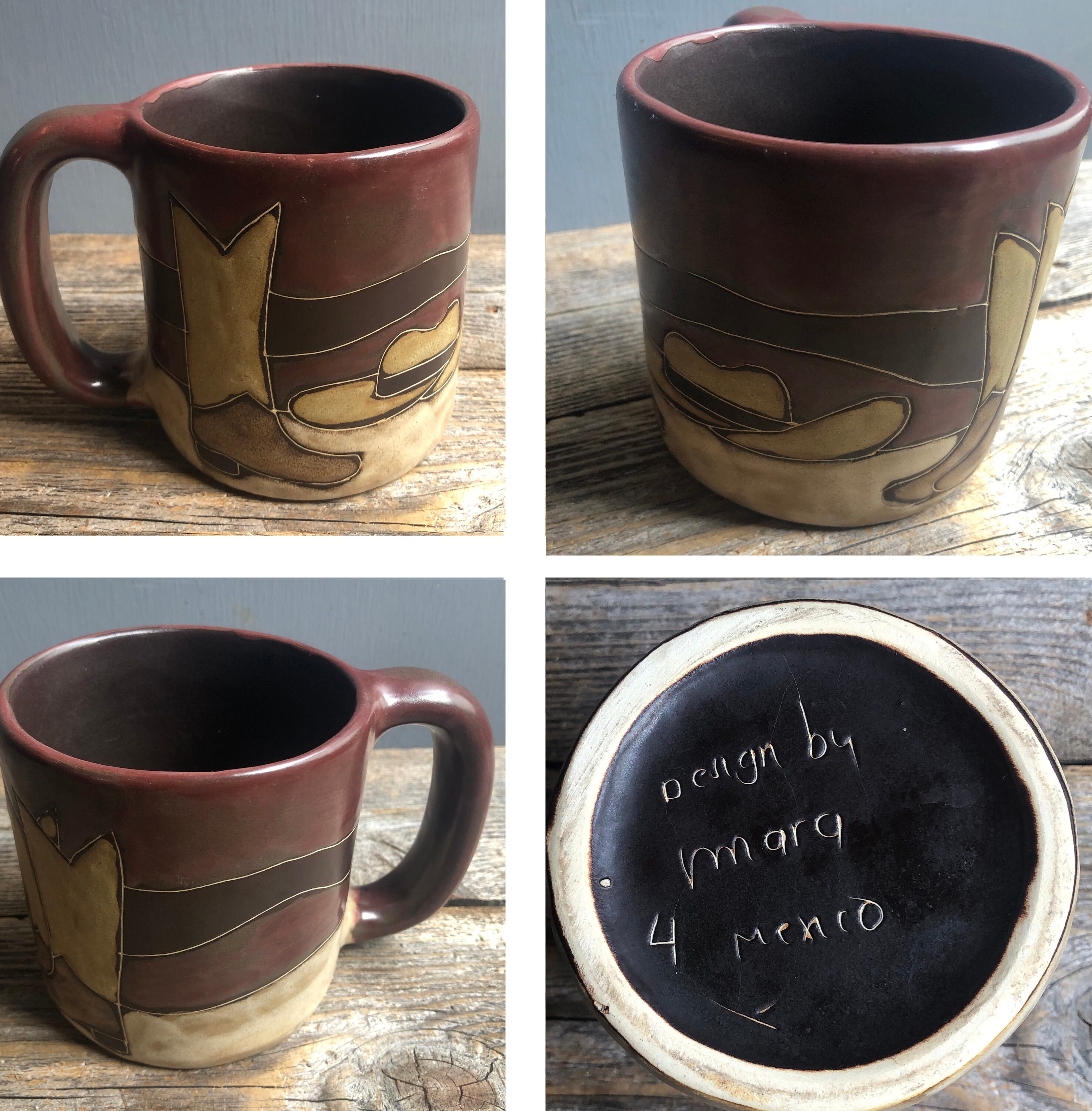 Vintage Mara Stoneware Mugs Mexican Stoneware Mara Mexico Etsy