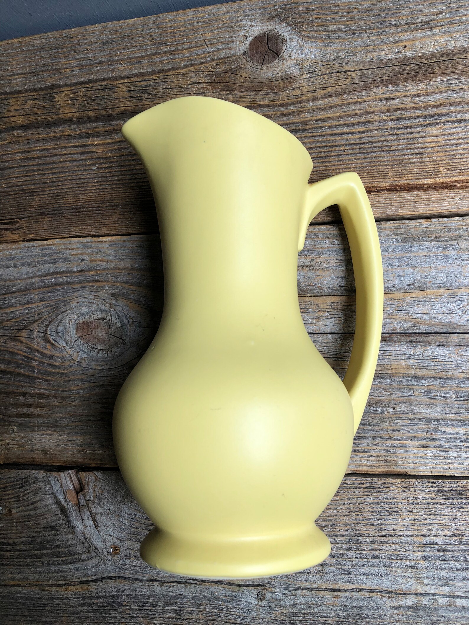 Vintage Mccoy Pottery Yellow Pitcher Vase Yellow Pitcher Etsy