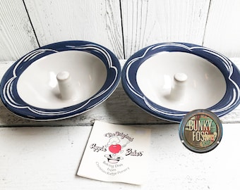 Vintage Original Apple Baker Dishes From Maine, Apple Bakers, Christian Ridge Pottery, Made In Maine, Baking Dishes,Apple Baking Dishes