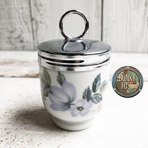 Vintage Royal Worchester Porcelain Floral Egg Coddler, Egg Coddler, Royal Worchester, Pretty Egg Cddler, England, Porcelain Egg Coddler