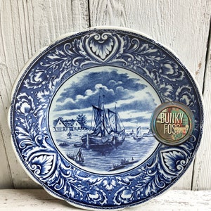 Vintage Deflts Royal Sphinx Maastraicht Ship Wall Plate, Deflts Royal Sphinx, Deflts Holland, Deflts Wall Plate, Vintage Delfts, Delfts