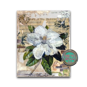 Vintage Magnolia Giclee Print, Magnolia, Magnolia Flower, Magnolia Collage, Collage Print, Giclee Print, Fine Art Print, Magnolia Print