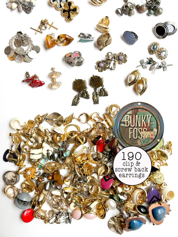 Vintage 190 Clip & Screw Back Earrings Mixed Lot, 