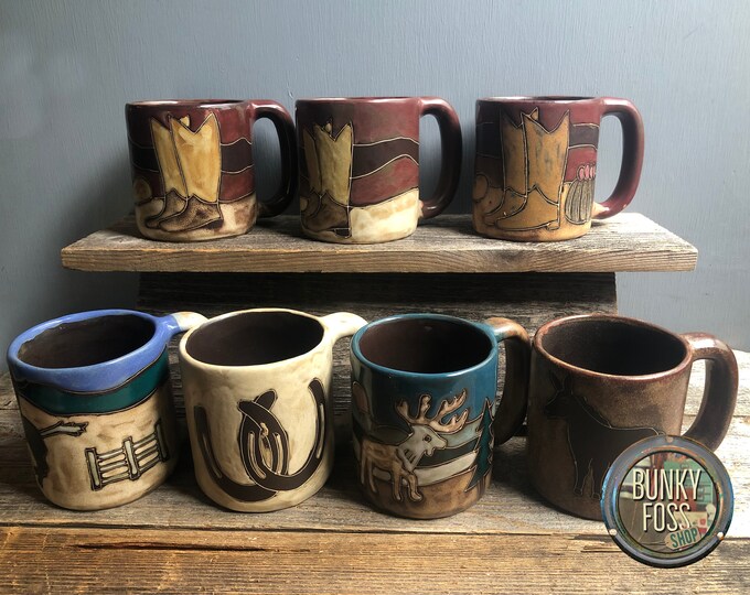 Vintage Mara Stoneware Mugs, Mexican Stoneware, Mara Mexico, Mara Mugs