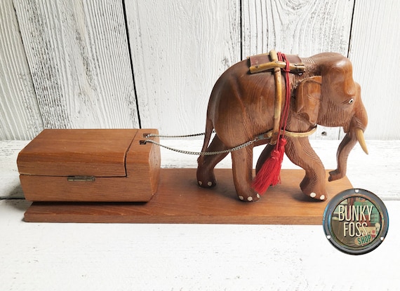 Wooden elephant toy box sales