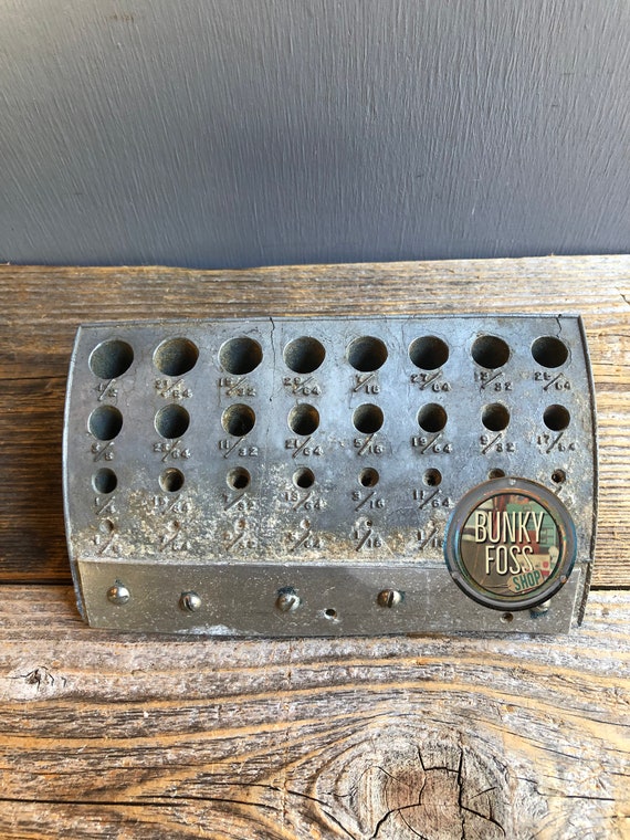 Antique Metal Drill Bit Holder Old Drill Bit Holder Metal Etsy