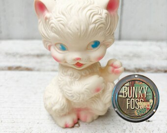 Vintage Edward Mobley Rubber Squeaky Kitten Toy, Vintage Toy, Rubber Squeak Kitten, Vintage Rubber Toy, Vintage Cat Toy, 1950's