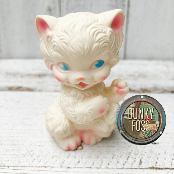 Vintage Edward Mobley Rubber Squeaky Kitten Toy, Vintage Toy, Rubber Squeak Kitten, Vintage Rubber Toy, Vintage Cat Toy, 1950's